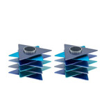 Candlesticks, Modern Magen David, Shades of Blue