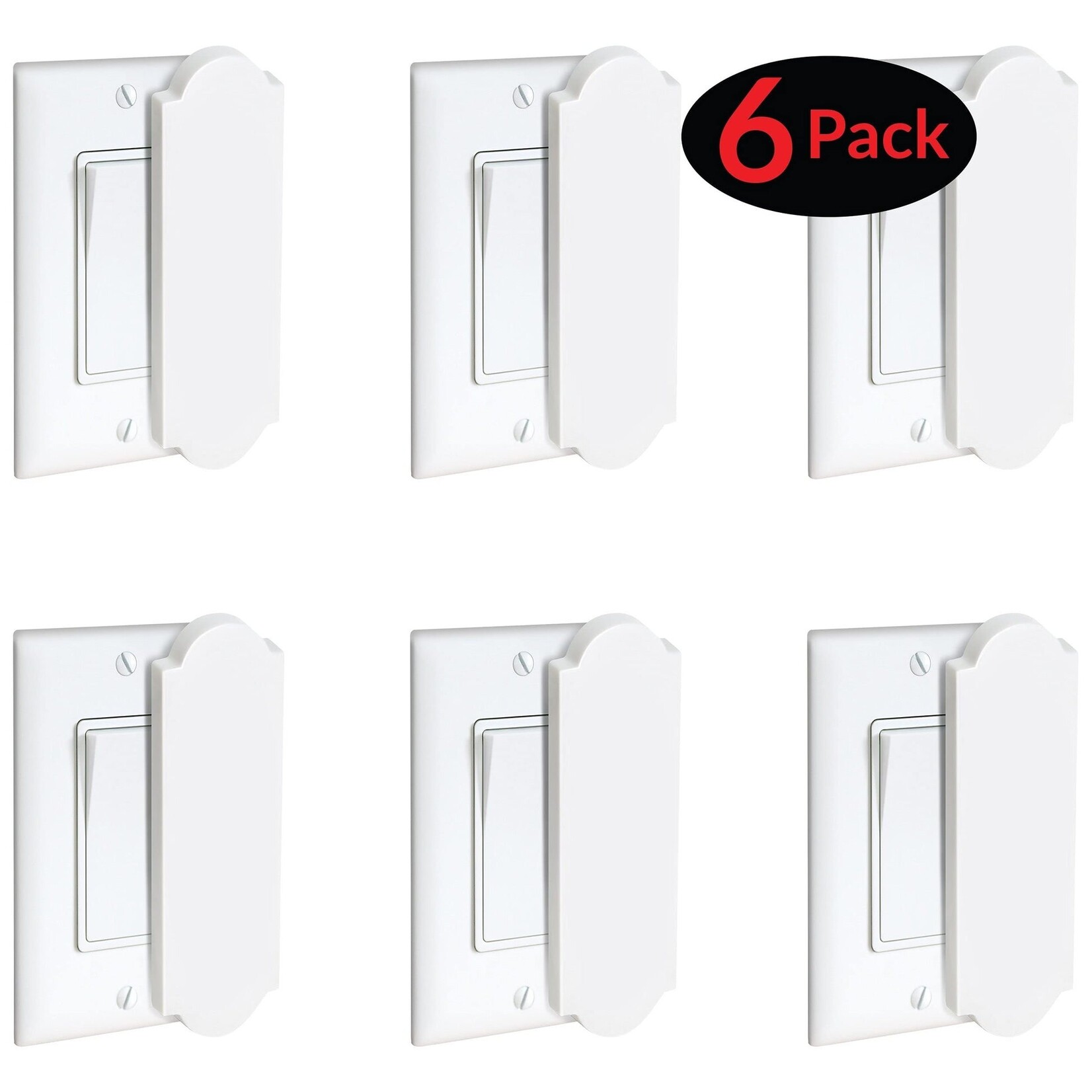 6-Pack  Magnetic Light Switch Cover Flat / Decora