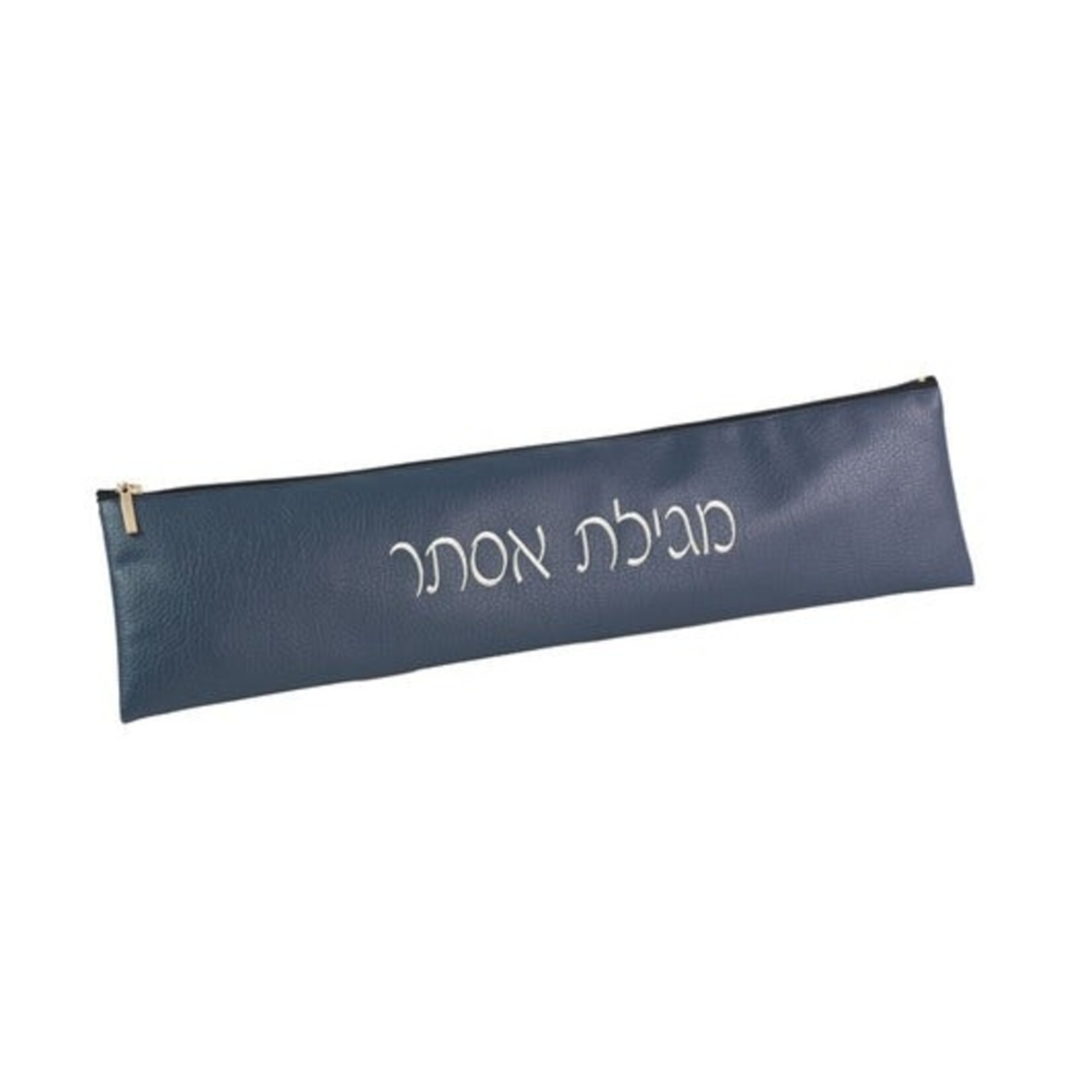 Leatherette Megillah Pouch, Navy Blue, 12 Inch