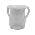 Washing Cup, Stainless Steel, White & Grey Marble
