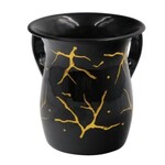 Washing Cup, Stainless Steel, Black with Gold Veins