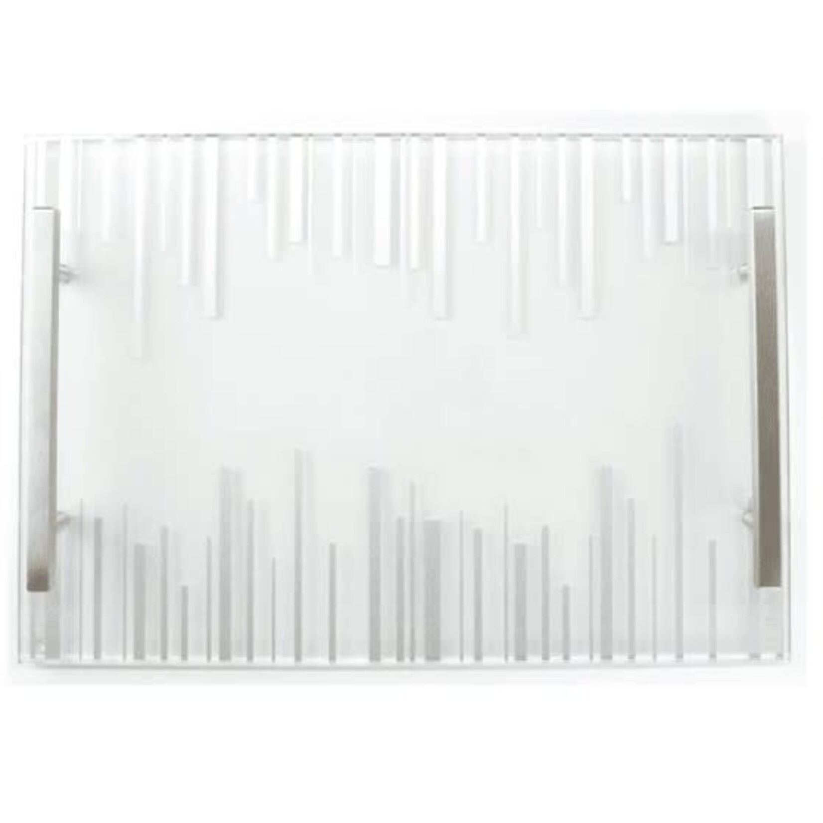 Challah Board, Lucite, Silver Stripes Design