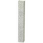 Acrylic Mezuzah - Glitter Silver, 12 cm
