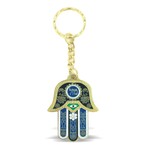 Hamsa Key Holder - Blue Mazal, 4 cm
