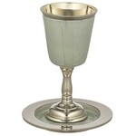 Kiddush Cup with Saucer – Silver (15 cm)