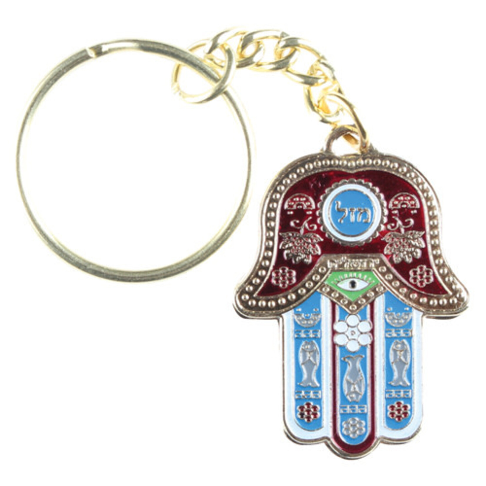 Hamsa Key Holder - Red Mazal, 4 cm