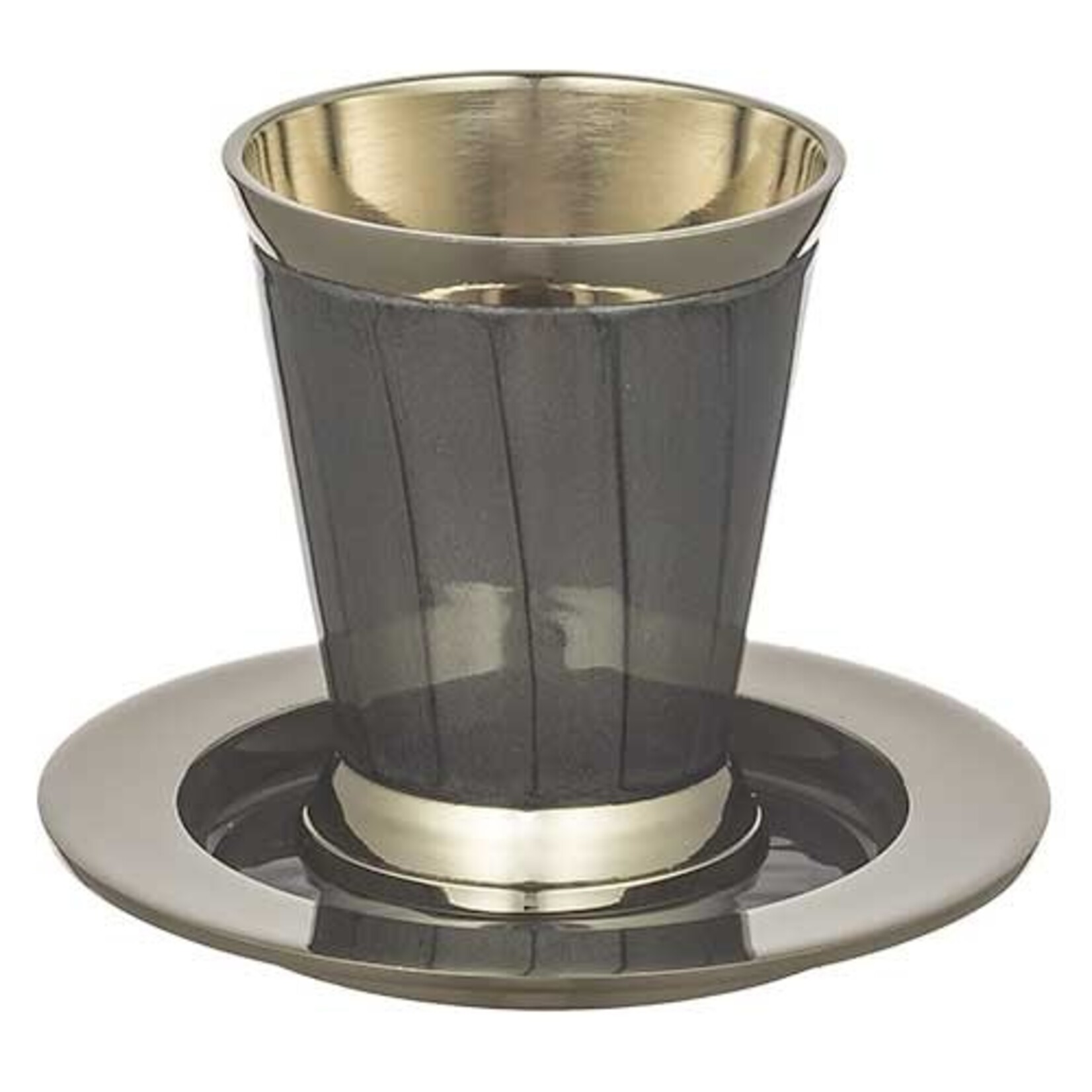 Kiddush Cup with Saucer – Gray (9 cm)