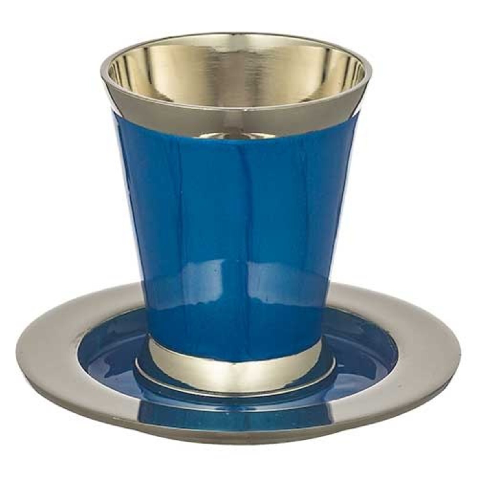 Kiddush Cup with Saucer – Blue (9 cm)