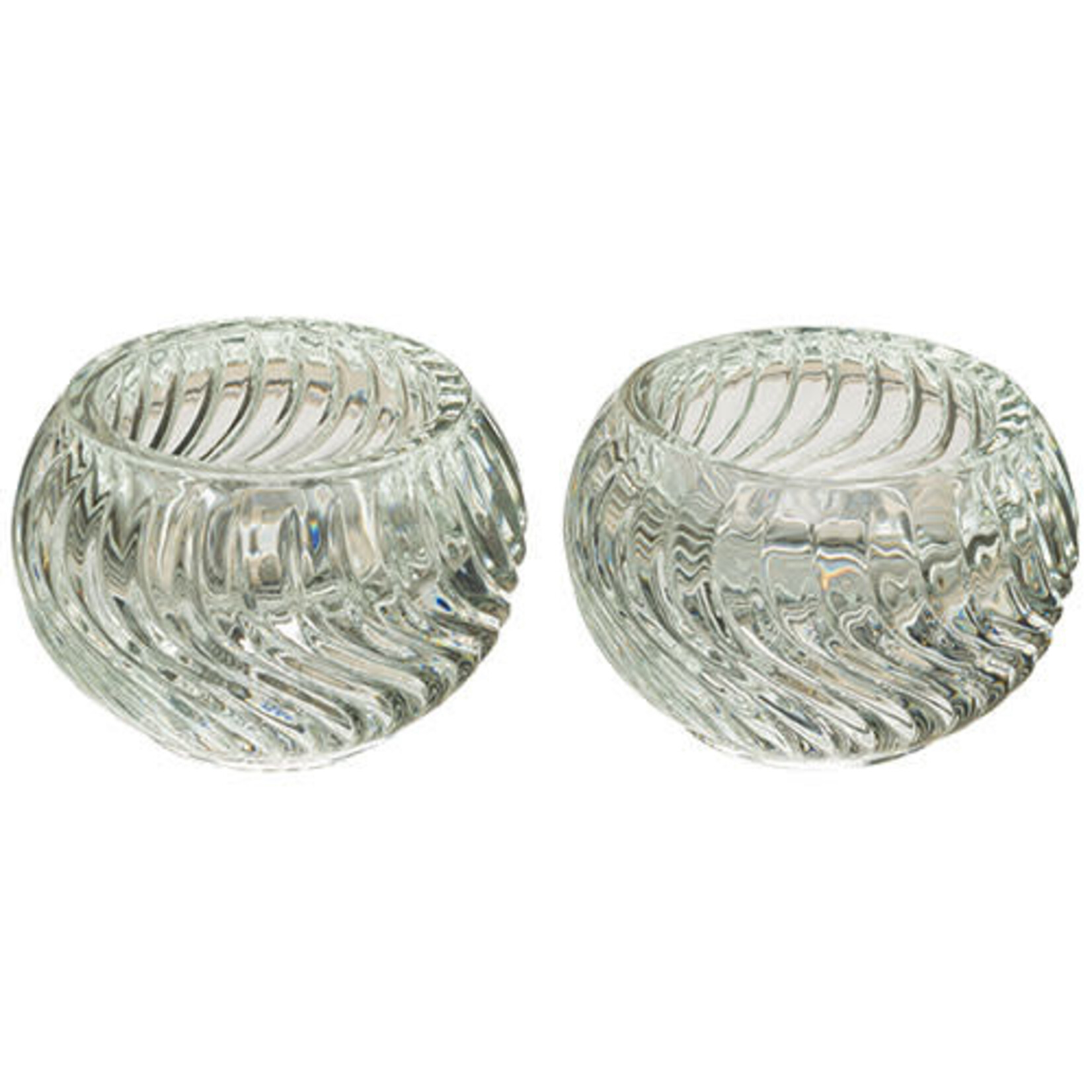 Pair of Elegant Glass Candlesticks (5 cm)