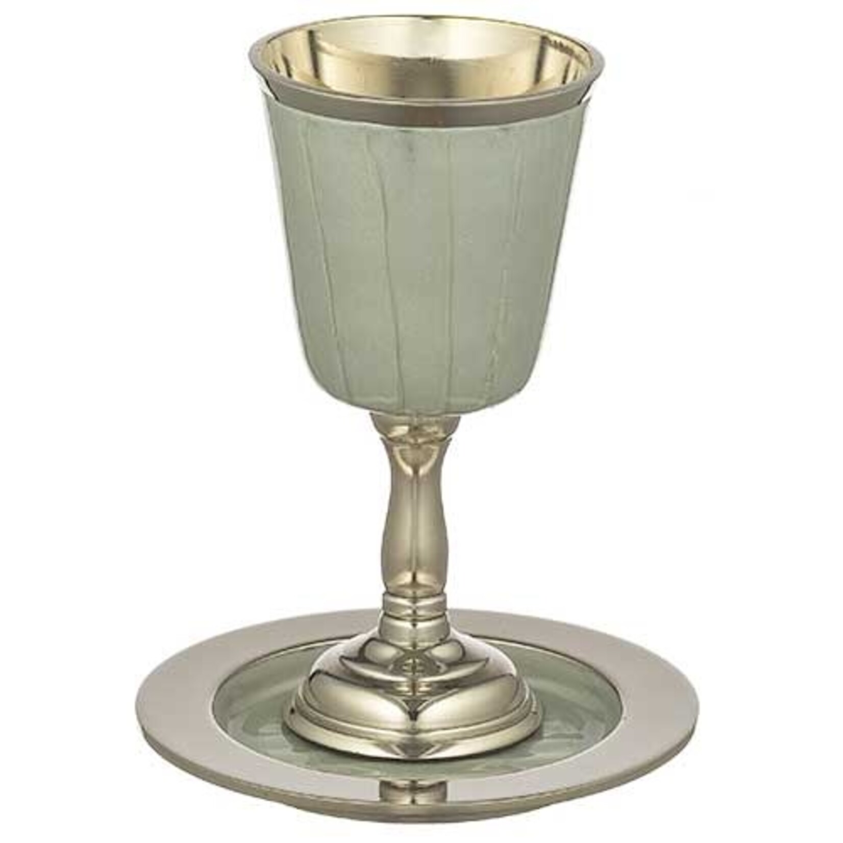 Kiddush Cup with Saucer – Silver (15 cm)