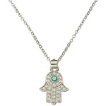 Hamsa Necklace, Eye, Nickel