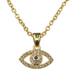 Eye Necklace , Gold Finish