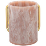 Acrylic Washing Cup 13 cm -  Pink and Gold Marble