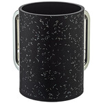 Acrylic Washing Cup 13 cm - Black with Silver Sparkles