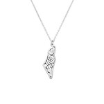 Necklace - 925 Sterling Silver Israel Map