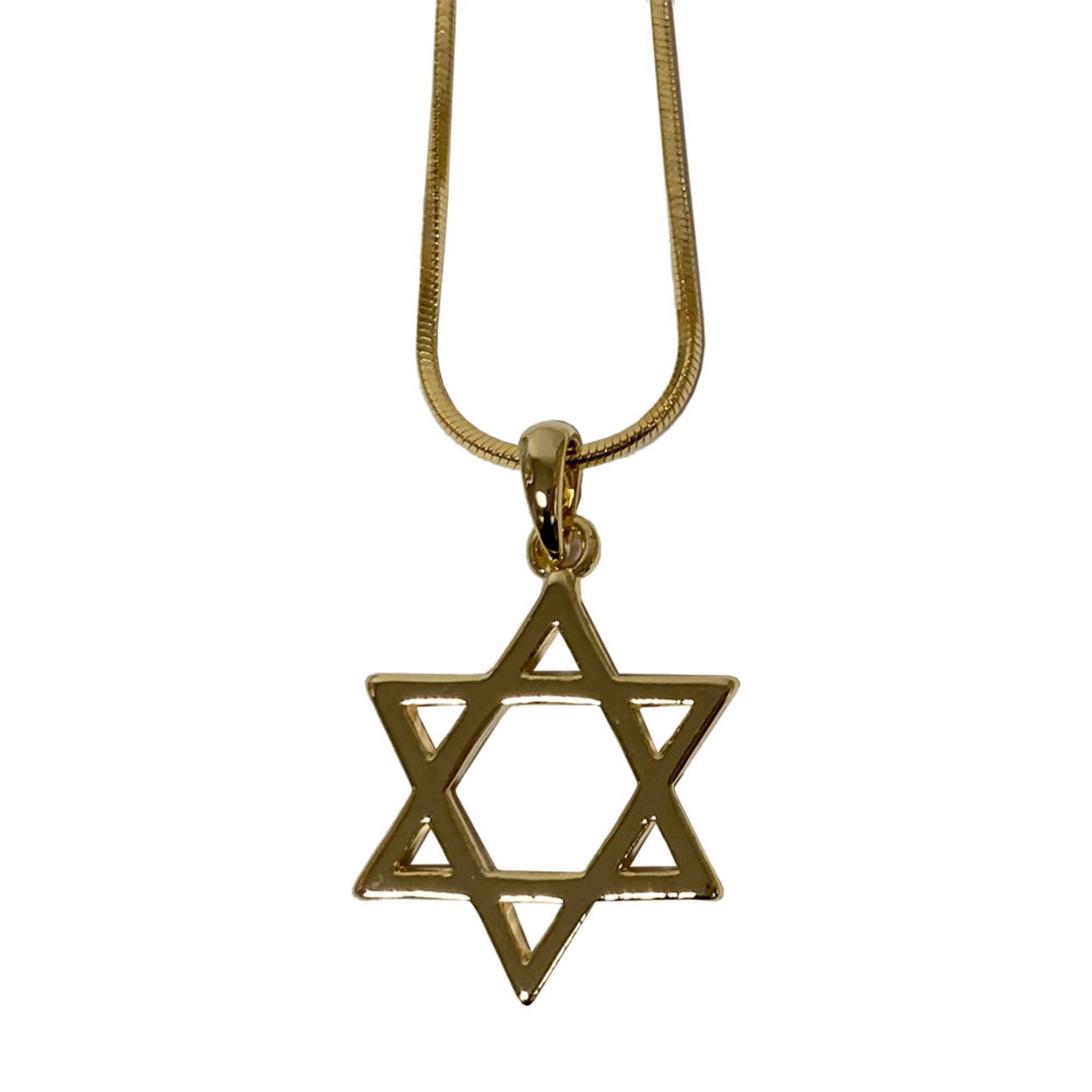 Gold-Tone Rhodium Magen David Pendant Necklace - 45 cm