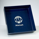 Matzah Tray, Navy with Glitter, 8-inch Square