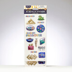 3D Metallic Passover Stickers, 2 Sheets