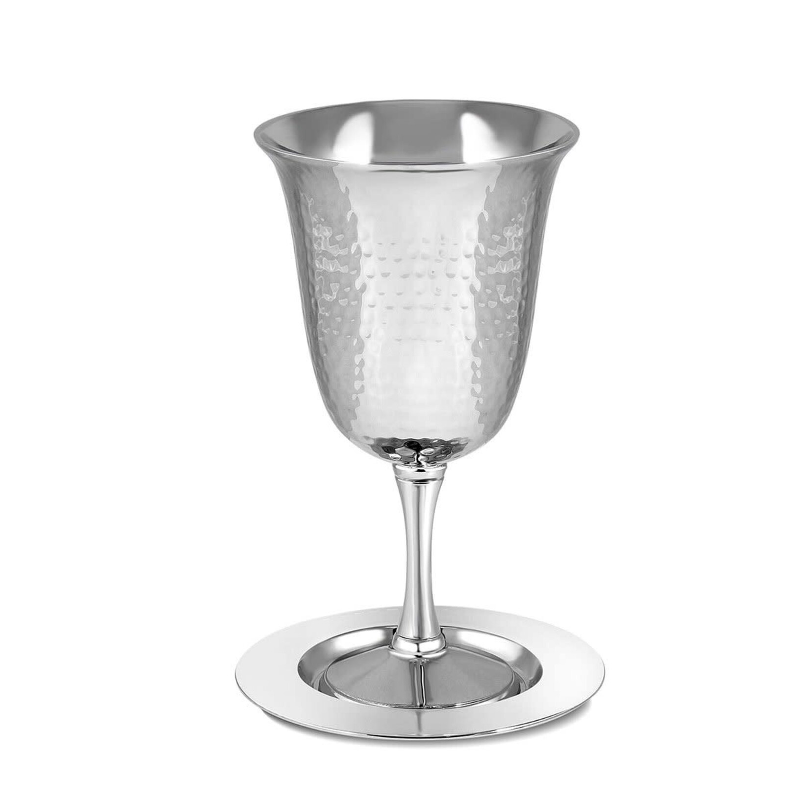 Elijah Cup with Matching Tray, Hammered Design