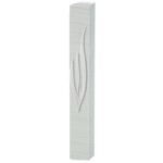 Heavy Dute Plastic Mezuzah, Silver Stripes, 12cm