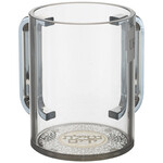 Washing Cup, Clear with Silver Handles