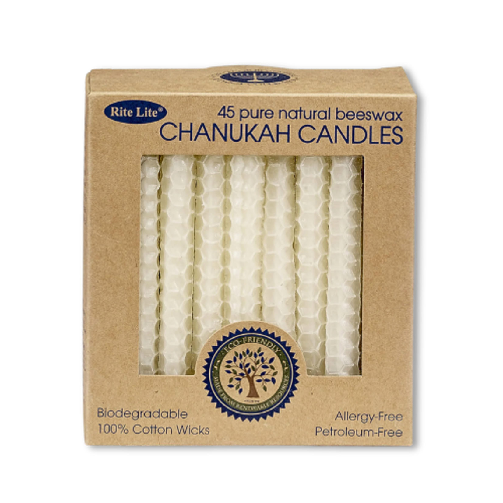 Honeycomb Beeswax Chanukah Candles White