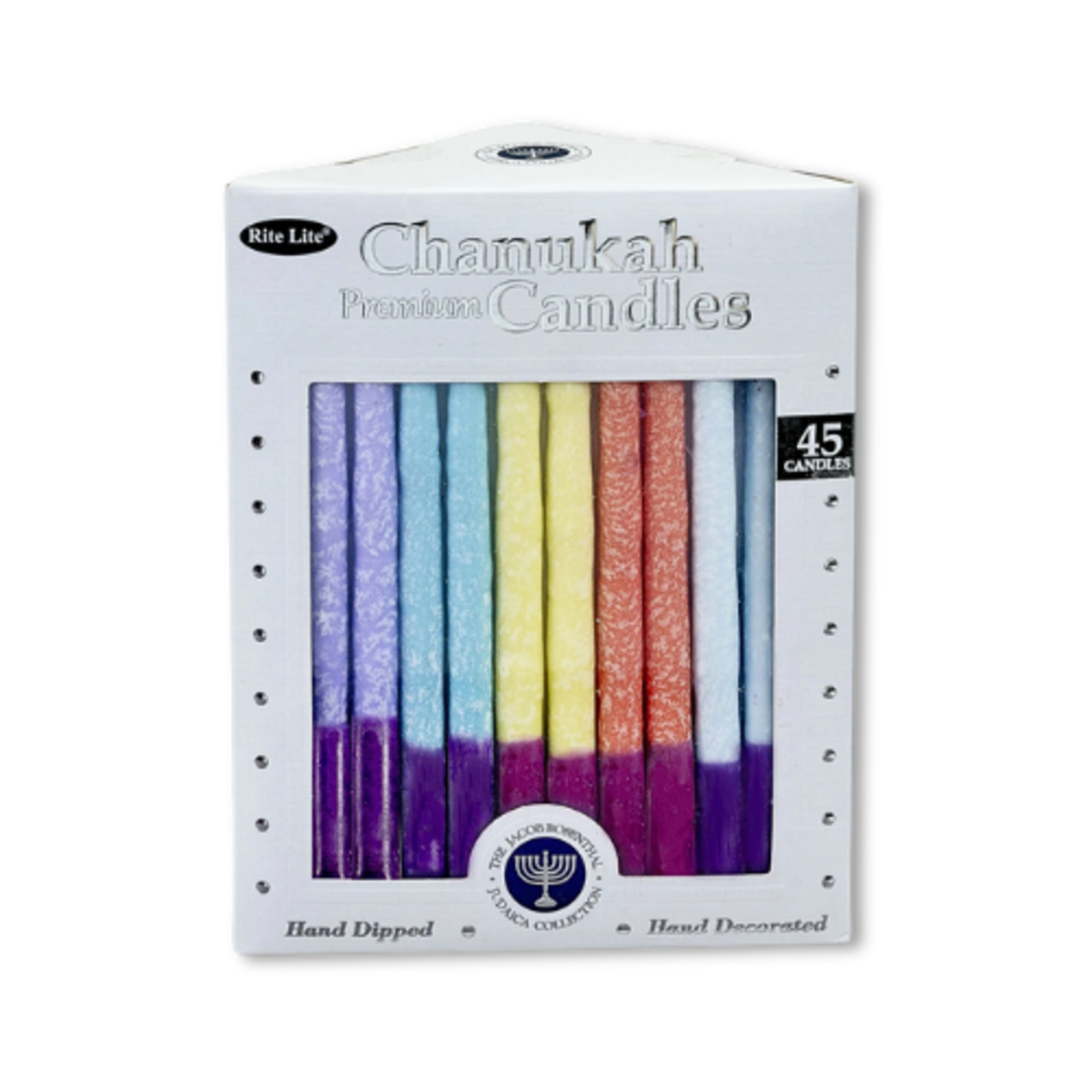 Premium Chanukah Candles, Multicolour Frosted Rustic