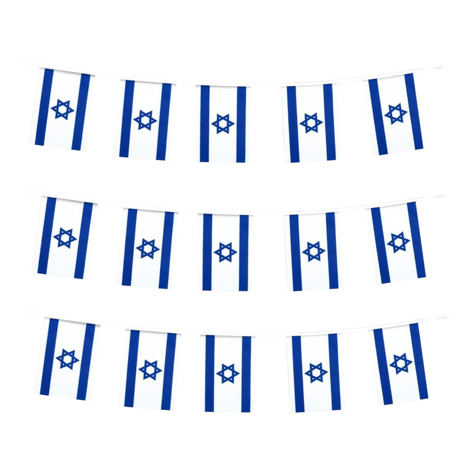 Israel Bunting Banner String Flags, 25 Feet