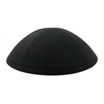 Black Linen Kippah with Perma-Clip, Size 1 - 17cm