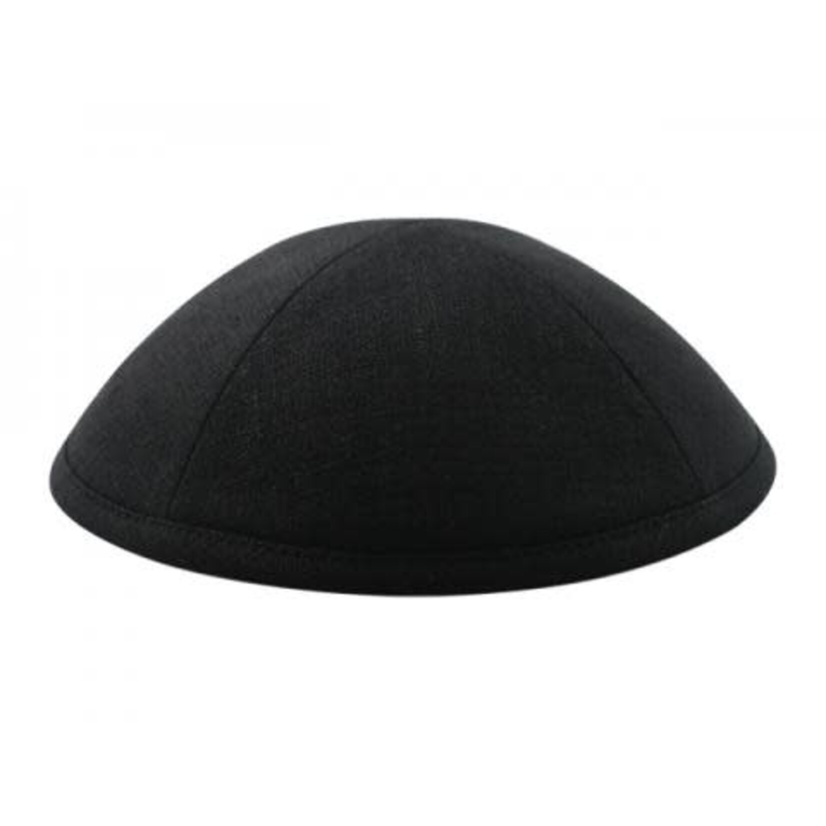 Black Linen Kippah with Perma-Clip, Size 2 - 18cm