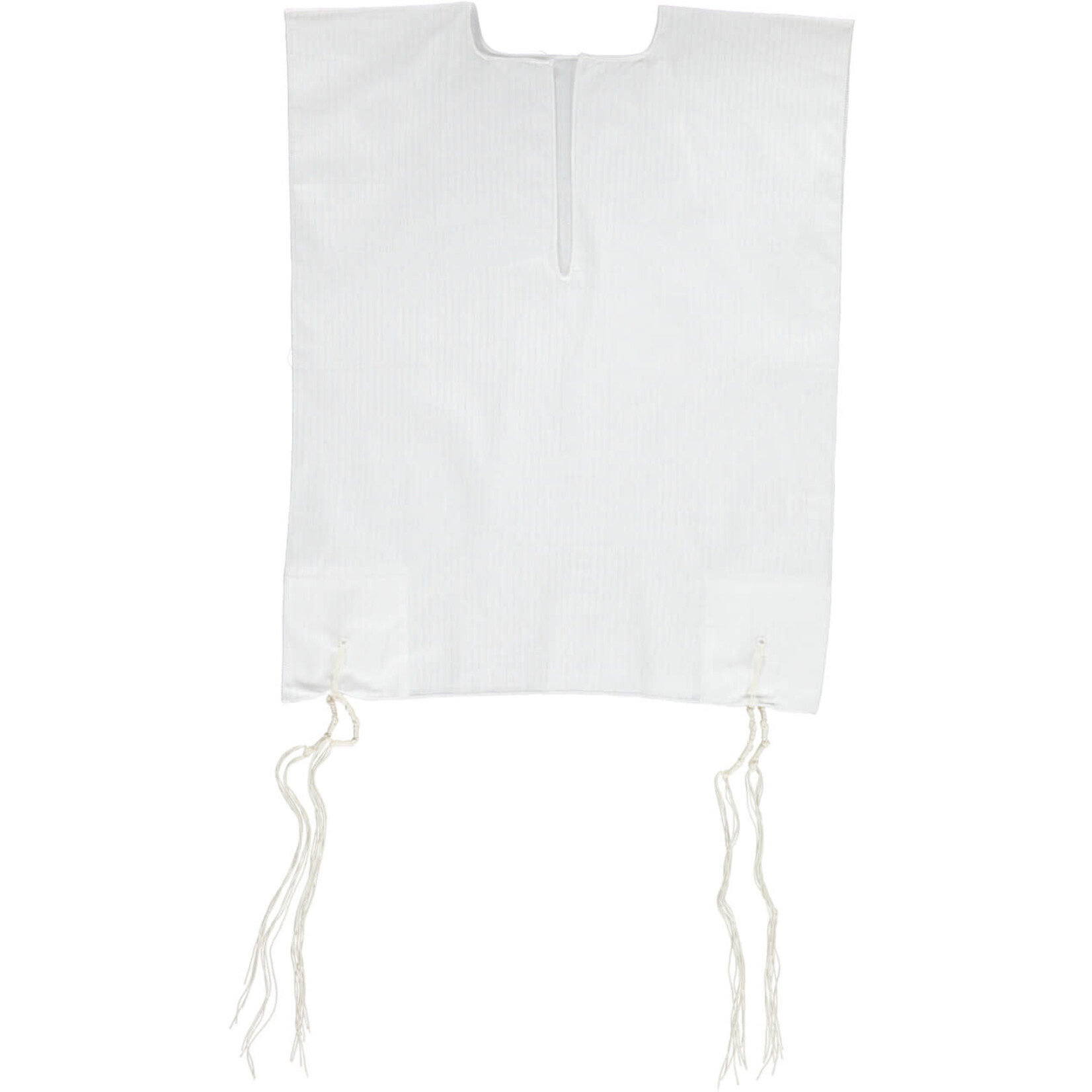 100% Cotton Tzitzit / Arbah Kanfot, Adult Size 22 in, V-Neck, Ashkenazi Meyuchad (Machine Made)