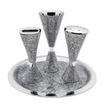 Havdallah Set, Nickel with Silver Décor
