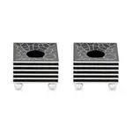 Square Grooved Candlesticks, Black