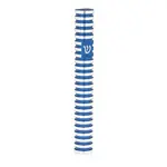 Round Grooved Mezuzah Case, Dark Blue