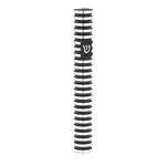 Round Grooved Mezuzah Case, Black