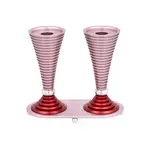 Round Candlesticks with Stand, Light Pink