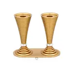 Round Candlesticks with Stand, Gold