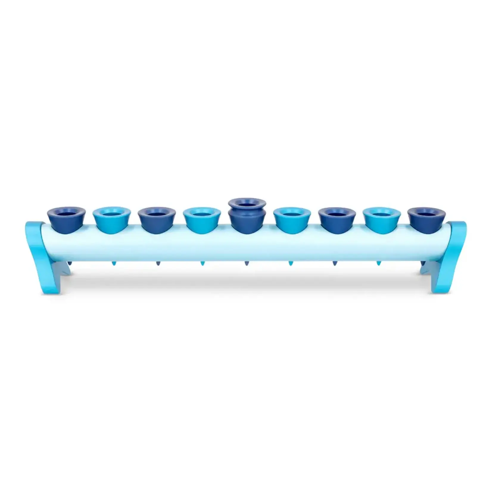 Modular Cone Design Chanukah Menorah, Shades of Blue