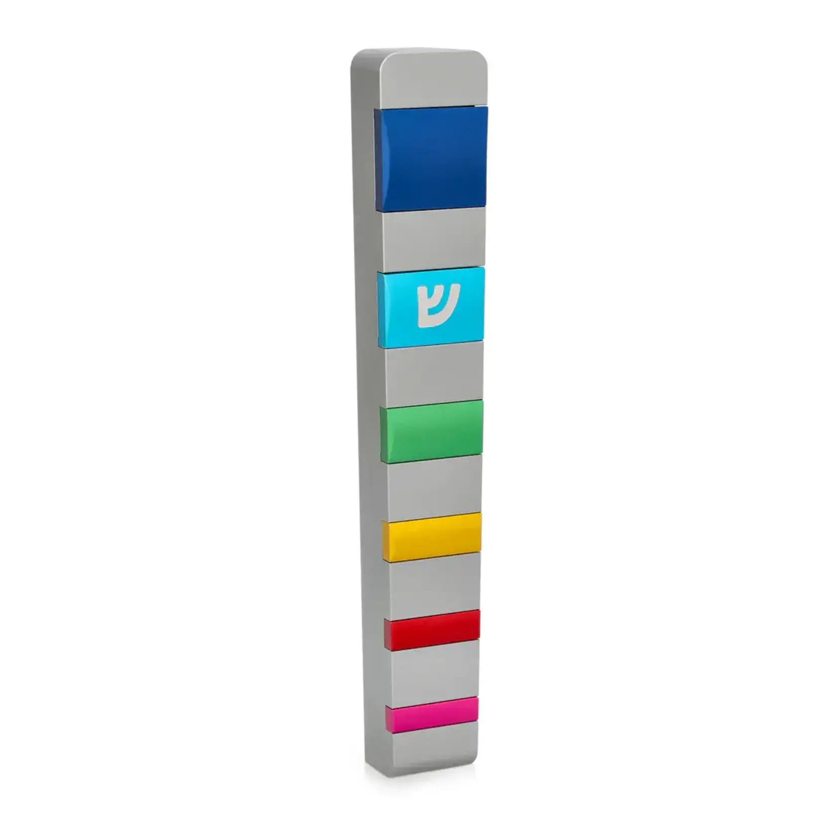 Inlaid Mezuzah Case, Rainbow