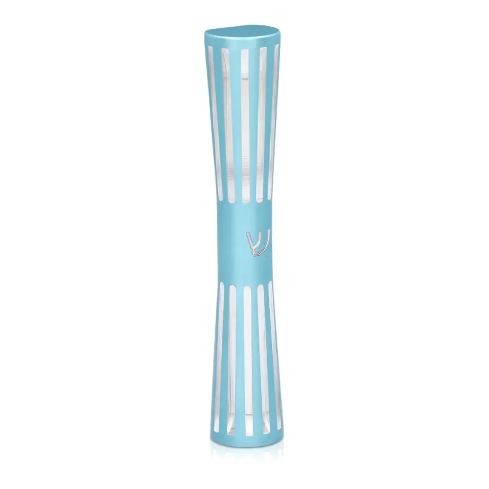 Fluted Mezuzah Case, Light Blue