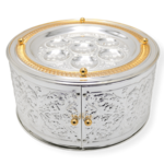 Silver Plated Seder Plate With 3 Tier Matzah Holder