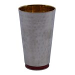 Kiddush Cup Nickel Hammered with Red Ring