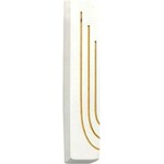 Mezuzah Case, Concrete/Stone Terazzo, 8 cm, White with Gold