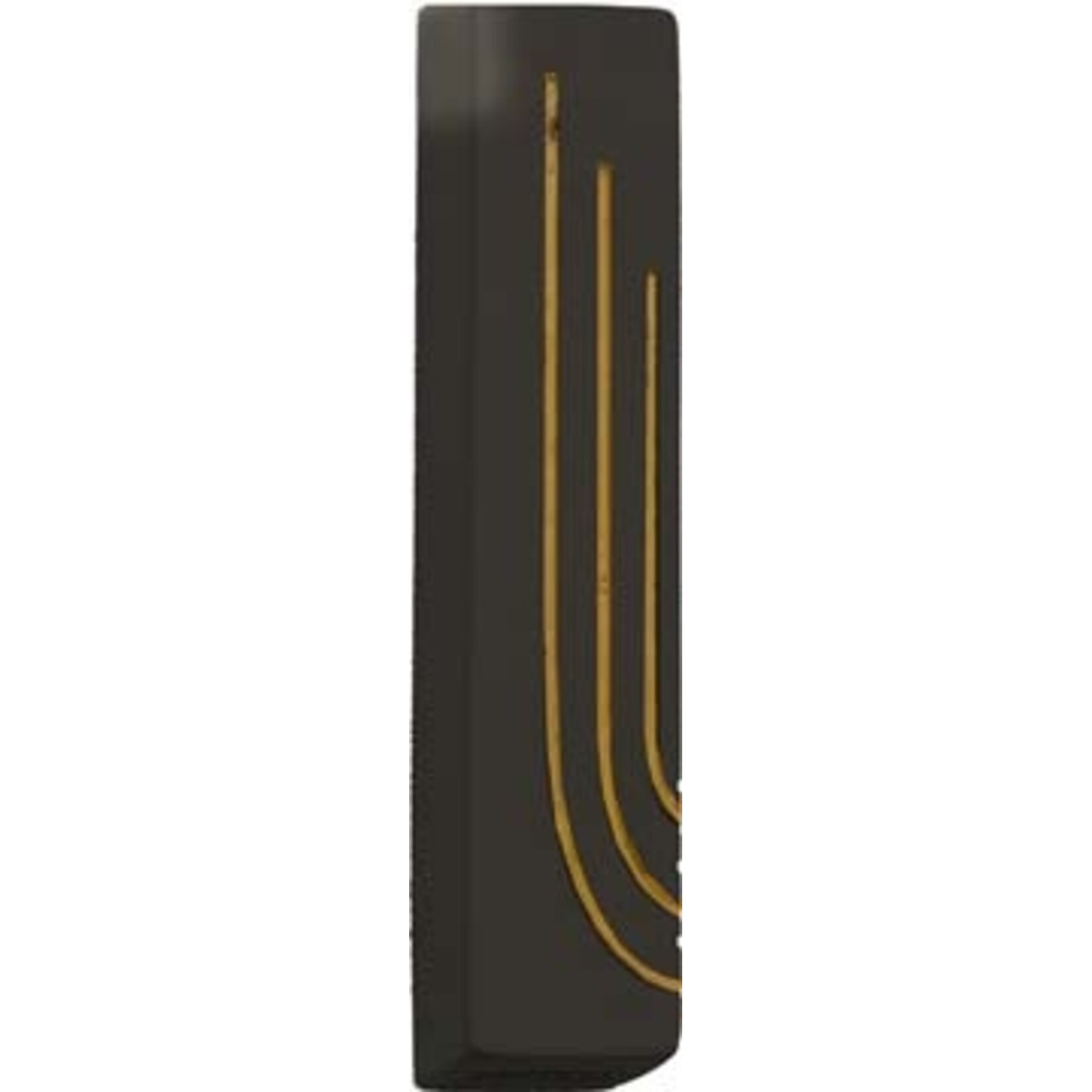 Mezuzah Case, Concrete/Stone Terazzo, 8 cm, Black with Gold
