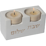 Candlesticks, Concrete/Stone Terazzo, Small, White