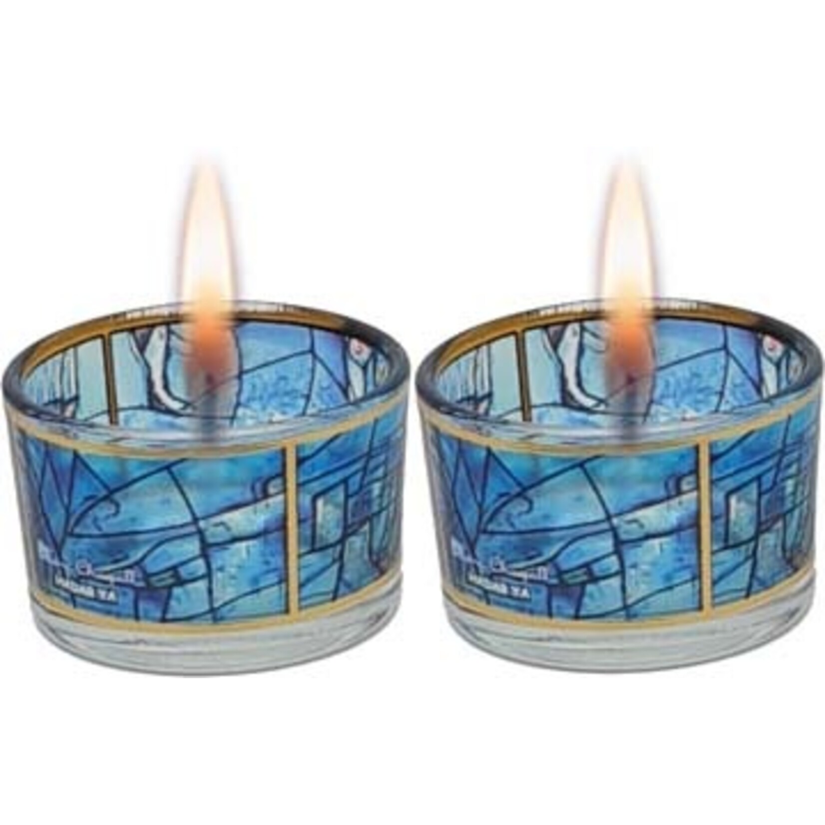 Glass Tealight Candle Holders, Chagall Windows Design