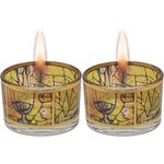 Glass Tealight Candle Holders, Chagall Windows Design