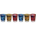 Set of 6 Mini Kiddush ''Shot'' Glasses, Chagall Windows Design
