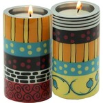 Aluminum Candlesticks, 12cm, Burgundy Design