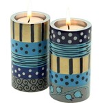 Aluminum Candlesticks, 12cm, Blue Design